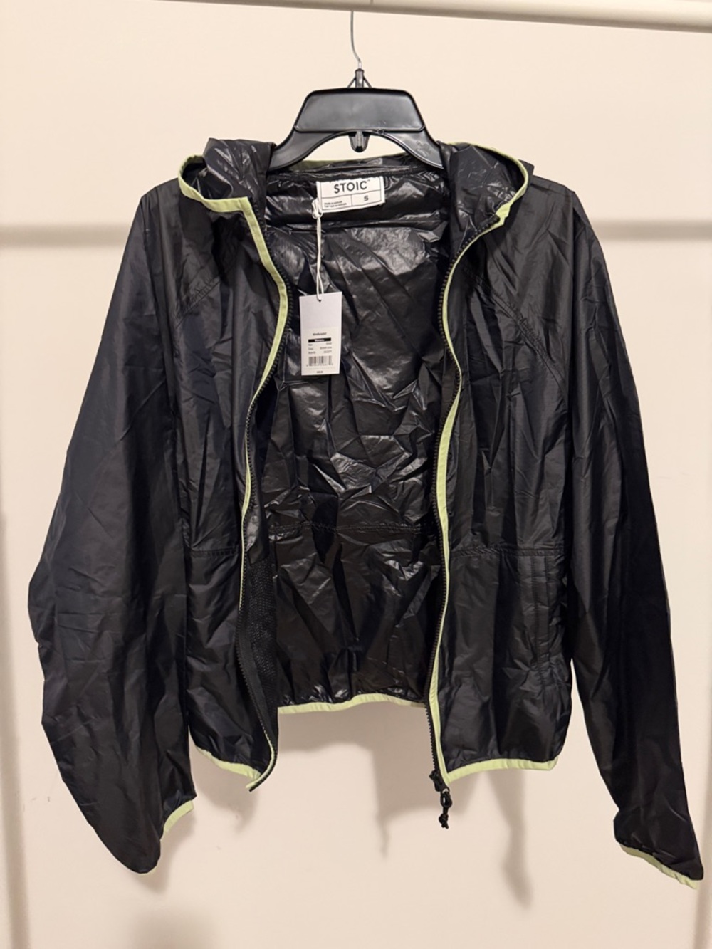 Stoic Women's Black Bomber Jacket with Lime Trim
